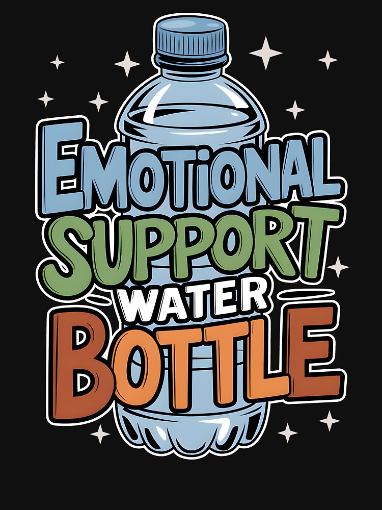 Emotional Support Water Bottle Vintage Quote by DigitalCallie3