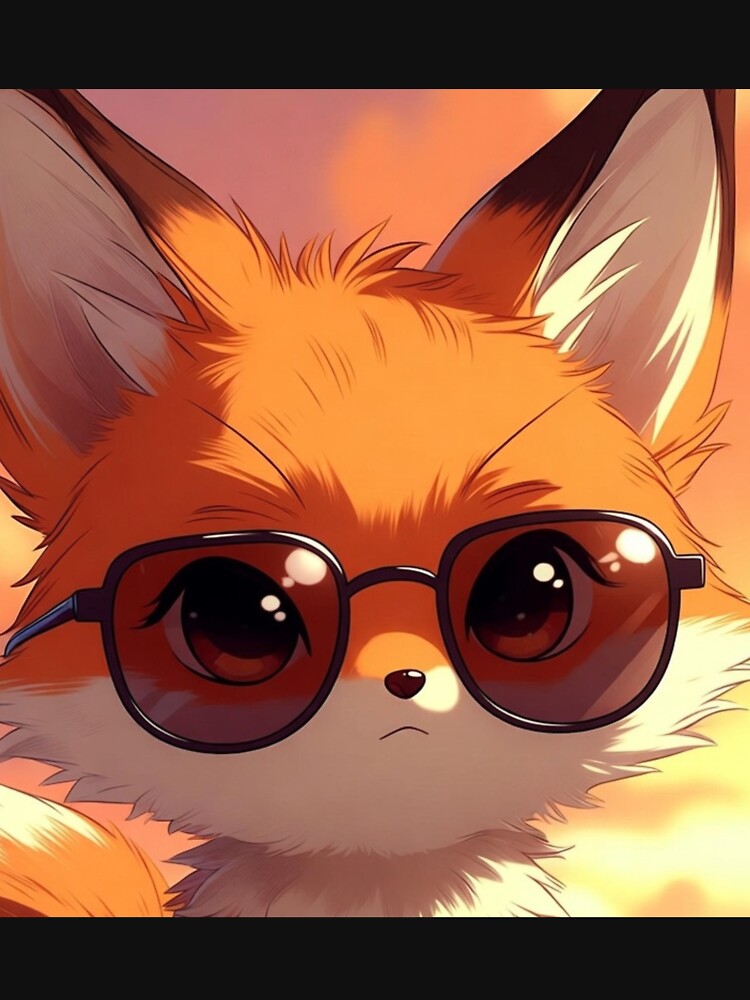 Copy of Playful Anime Fox with Sunglasses Sunset Chibi Art by NovaDigitalArt45