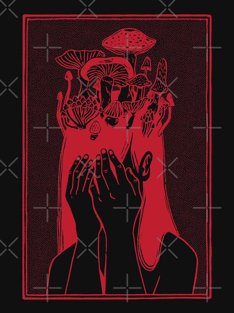 Mushroom Trippy Crying Girl by TRIBExSPACE