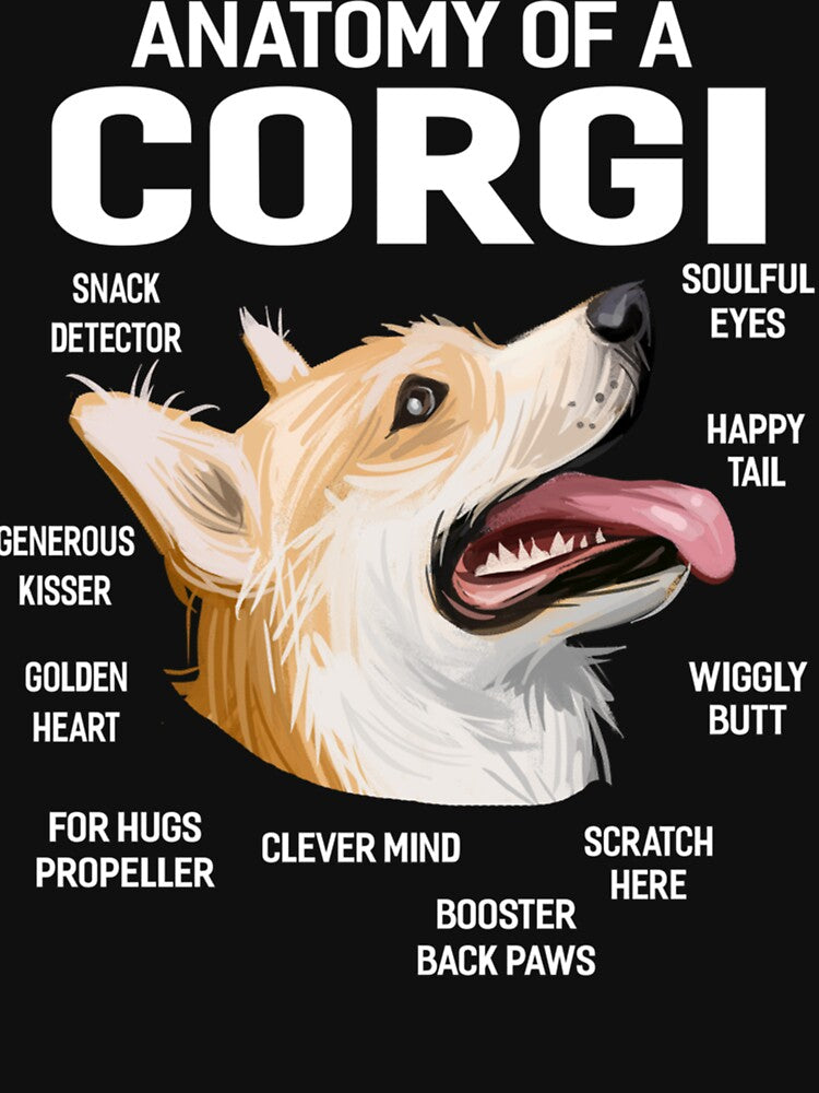 Dogs 365 Anatomy of a Corgi Dog Funny Gift Sweatshirt by augetjalegrei