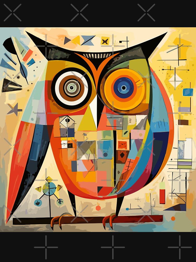 Geometric abstract owl, art color illustration by Niktarka