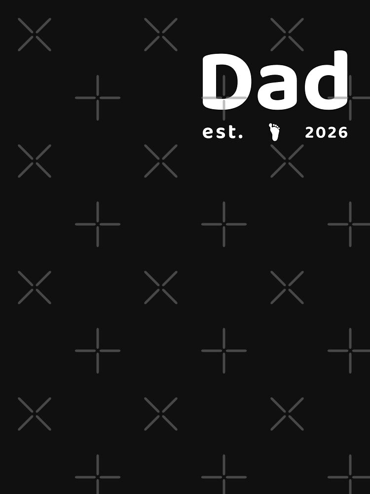 Dad Est 2026 Baby Footprint T-shirt black. by 7Closset