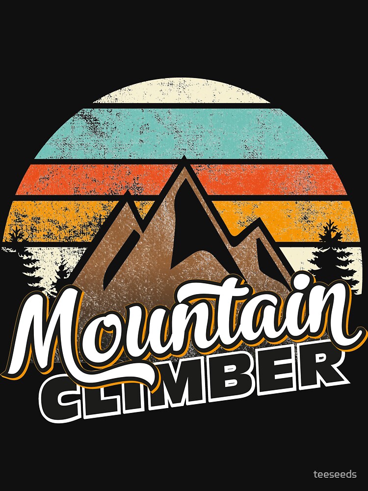 Mountains climber climbing gift retro bouldering vintage mountaineer by teeseeds