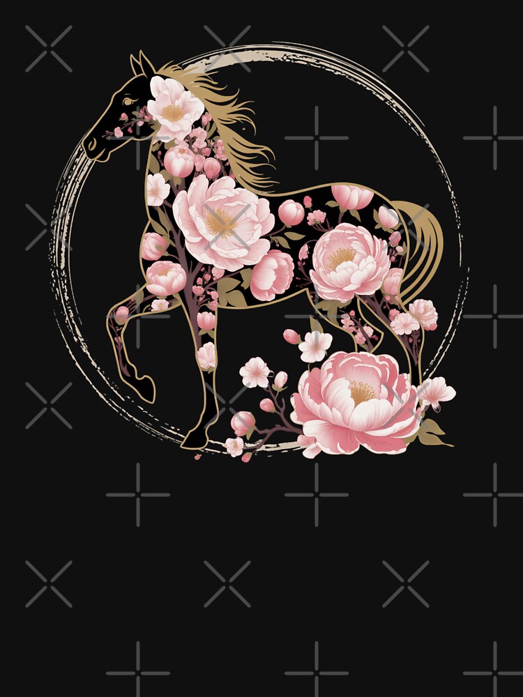 Chinese Lunar Horse 2026 Cherry Blossom Peony Theme by Nzgiftsandmore