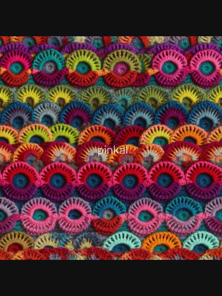 Vibrant Rainbow Crochet Shell Pattern by pinkal