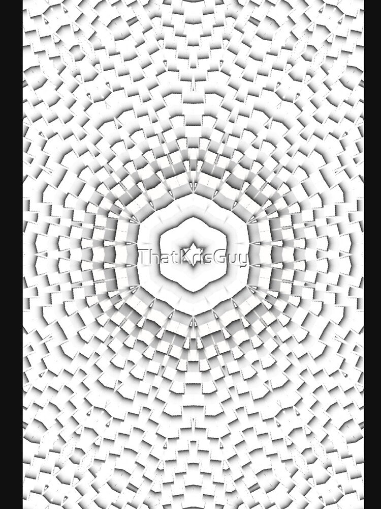 3D Grayscale Hexagon Geometric Art by ThatKrisGuy