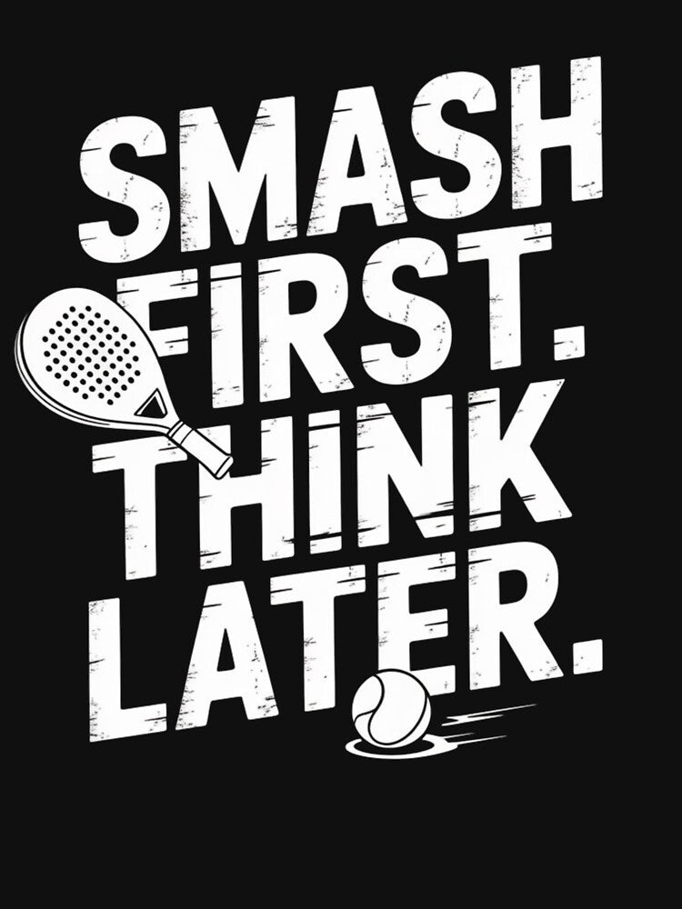 Smash First Think Later Padel Tennis Player Shirt Funny Padel Addict by NO-STUDIO