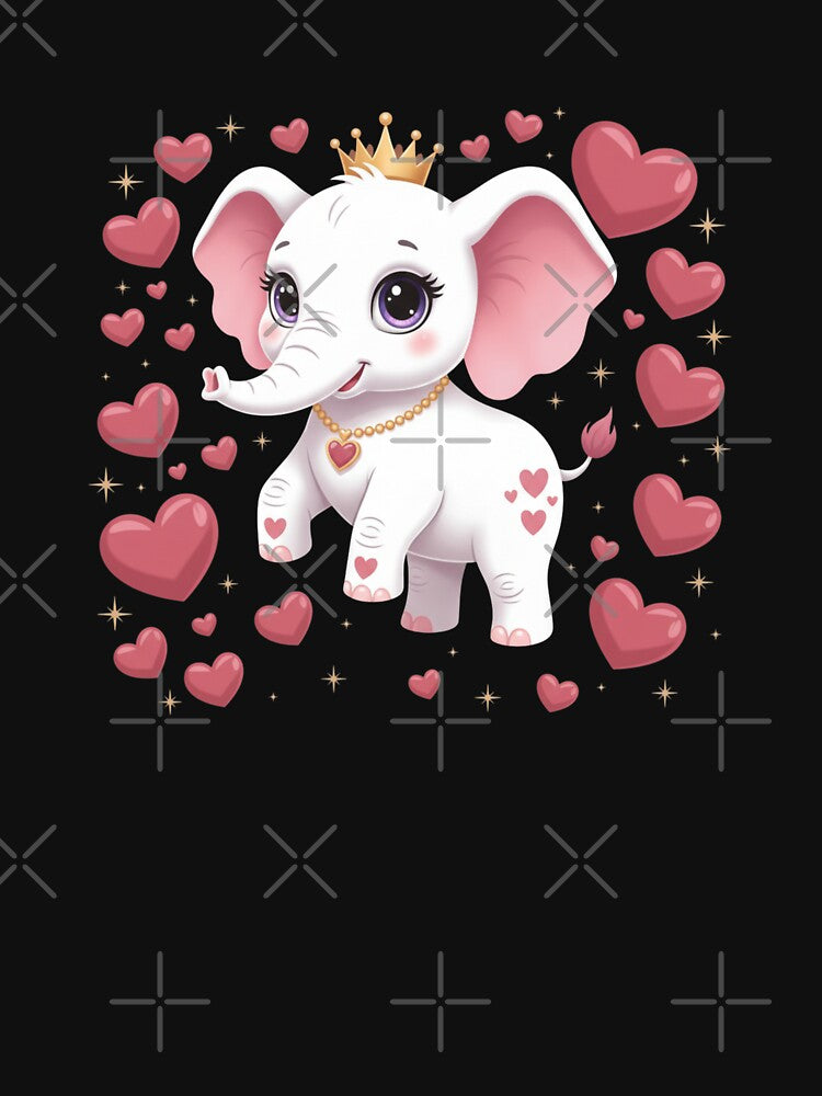 Cute Baby Elephant Princess Hearts Royal Girl Love by CORJIDOG-ART