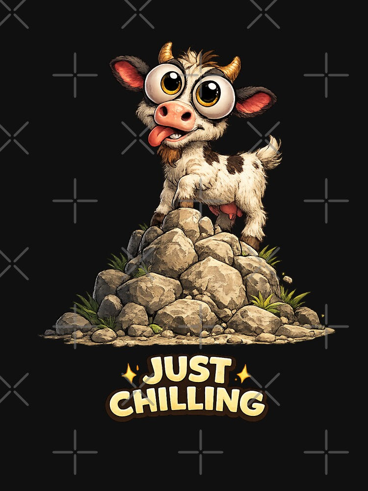 Funny Goat Just Chilling – Big Eyes Cartoon Animal Humor by Tadeusz1