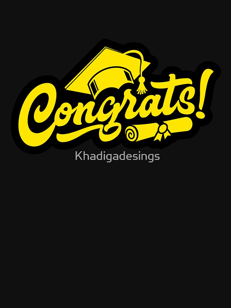 Congrats Grad Cap and Diploma Typography by Khadigadesings