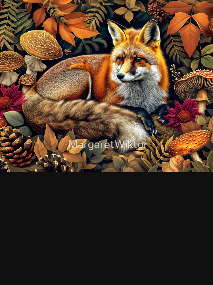 Cottagecore Fox in Enchanted Mushroom Forest by MargaretWiktor