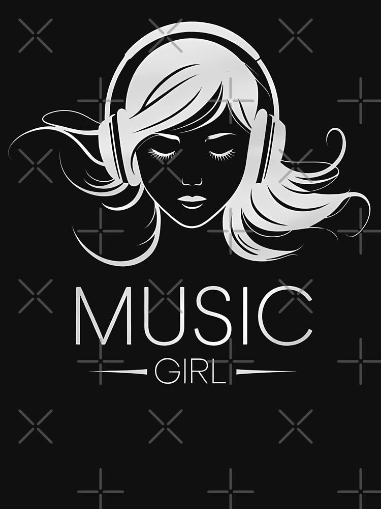 Music Girl – Clean Minimalist Music Lover Design by FocusedPatterns