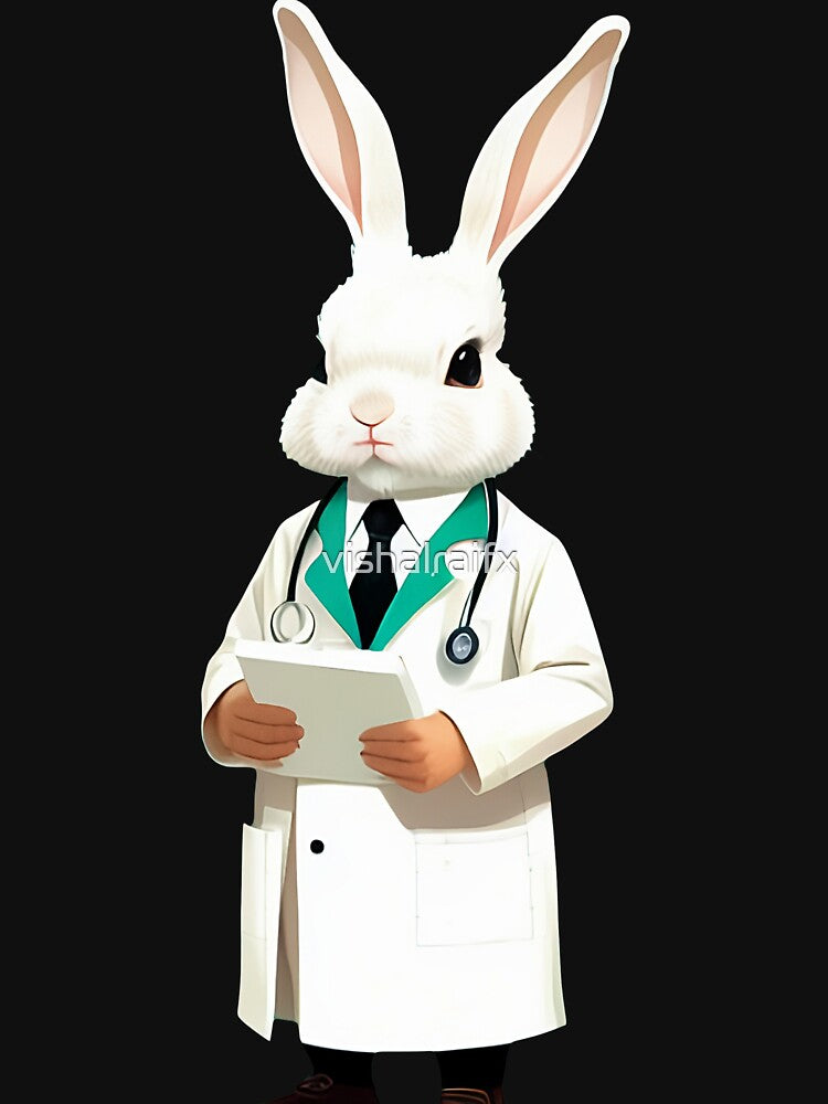 Cute baby doctor rabbit illustration 9 by vishalraifx