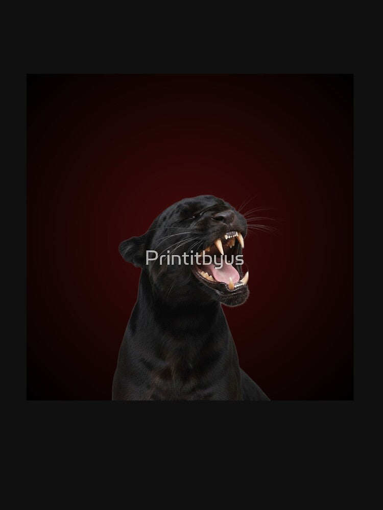 Black Panther Dark Red Aesthetic – Fierce Luxury Animal Style by Printitbyus