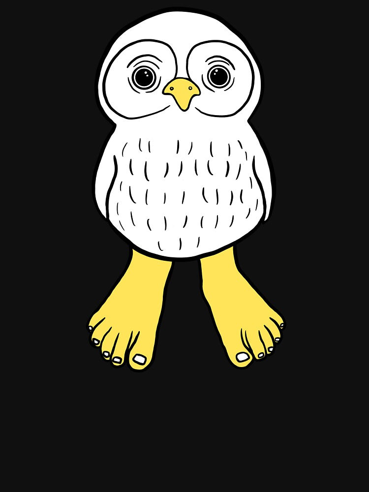 White Owl with Human Feet by Mochi-Merch