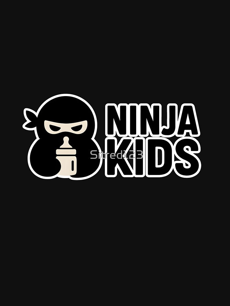 Ninja Kids Logo – Cute Ninja Mascot Emblem Minimal Black Style by Sitred123