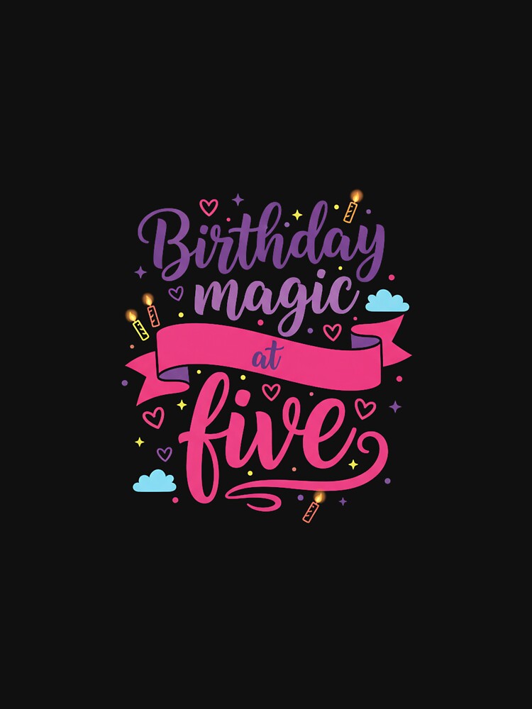 5th Birthday Magic Neon Celebration Shirt Gift by Merchifyme2000