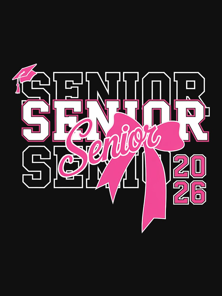 Senior 2026 Class of 2026 Coquette Pink Bow Graduation 2026 by Morphologiona