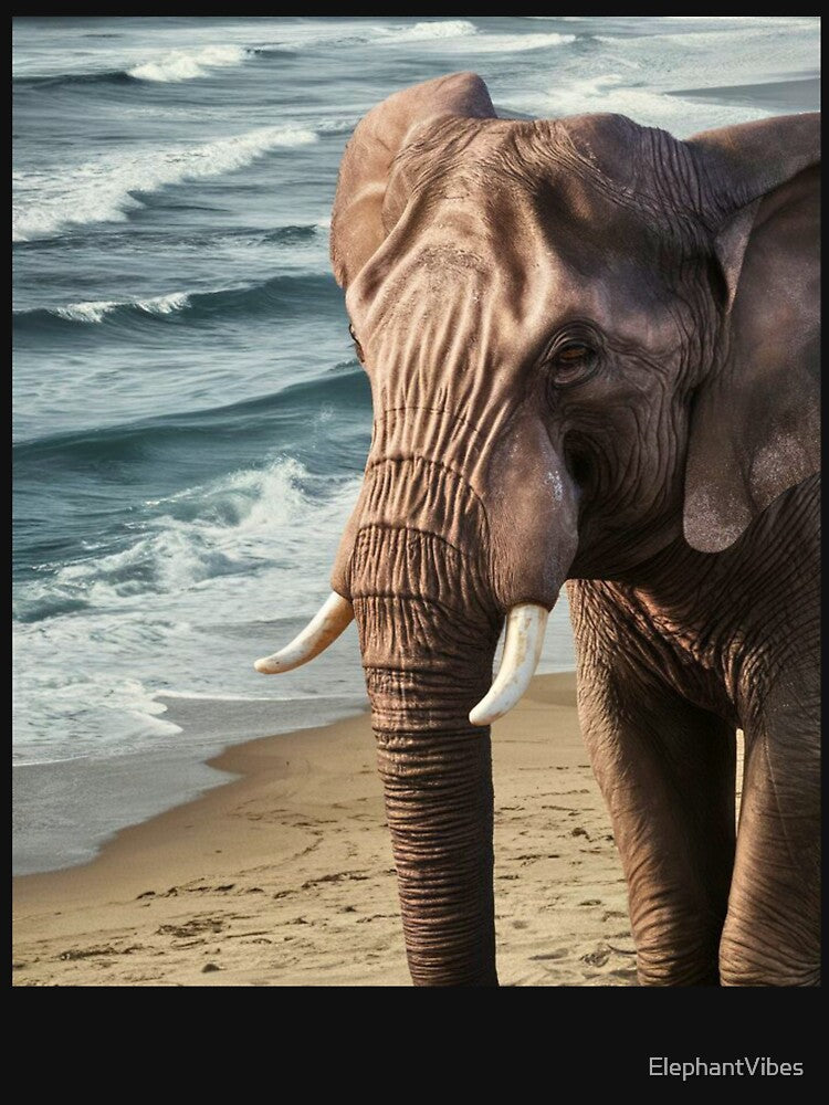 Elephant Portrait. beach view by ElephantVibes