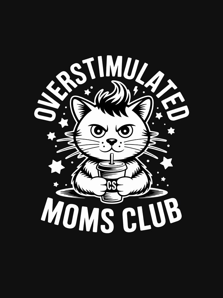 Overstimulated Moms Club Neurodivergent Cat Bun Mama by DigitaldeligArt