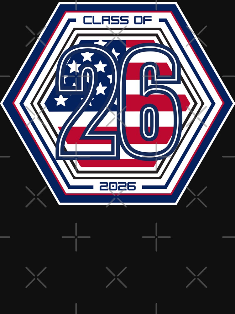 Class of 2026 – Patriotic Senior Year Graduation Design with American Flag Style by GFamilyC