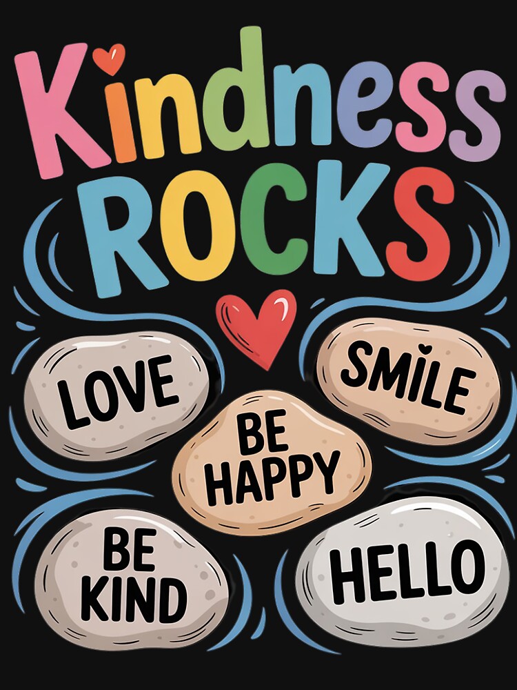 Kindness Rocks Kid Painted Rocks Multi Colour Letters by Minoloinan