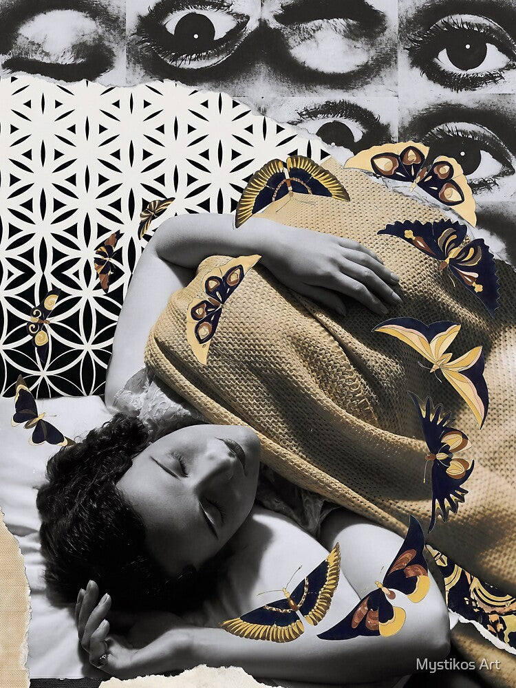 Dreamer Butterfly Collage by Mystikos Art