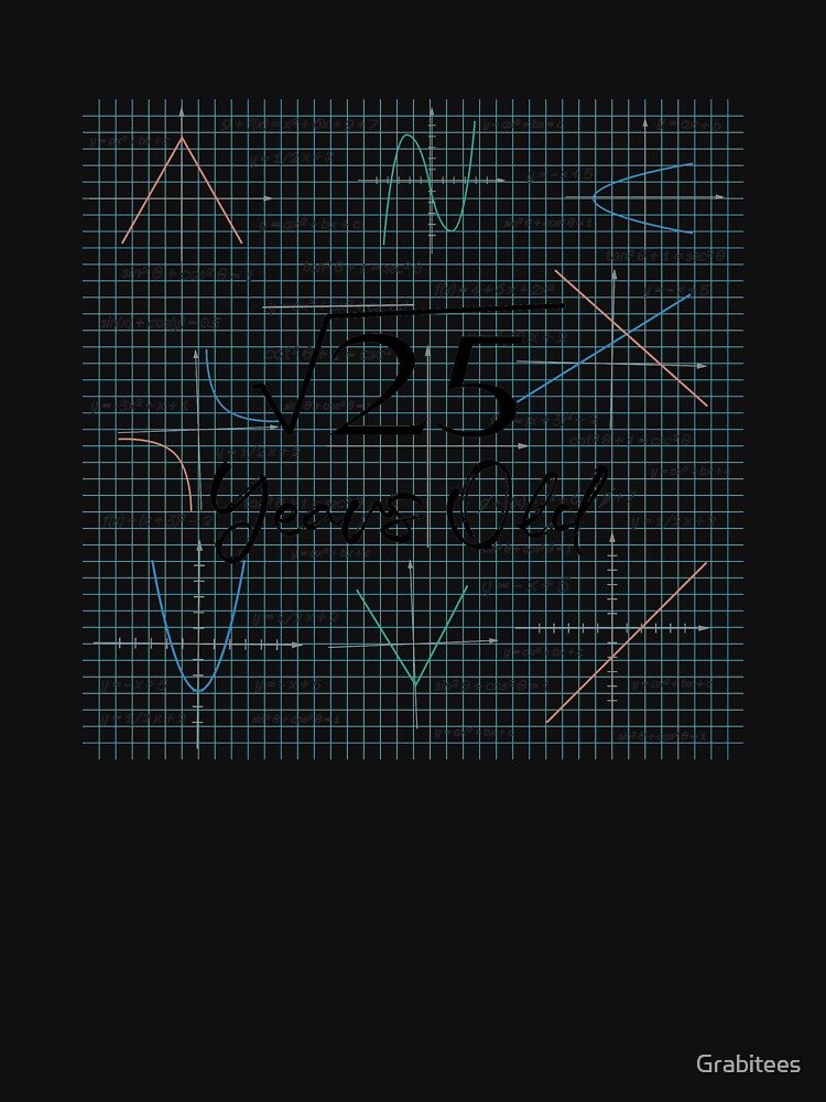 Square Root Of 25 - Funny 5th Birthday 5 Years Old Math design by Grabitees