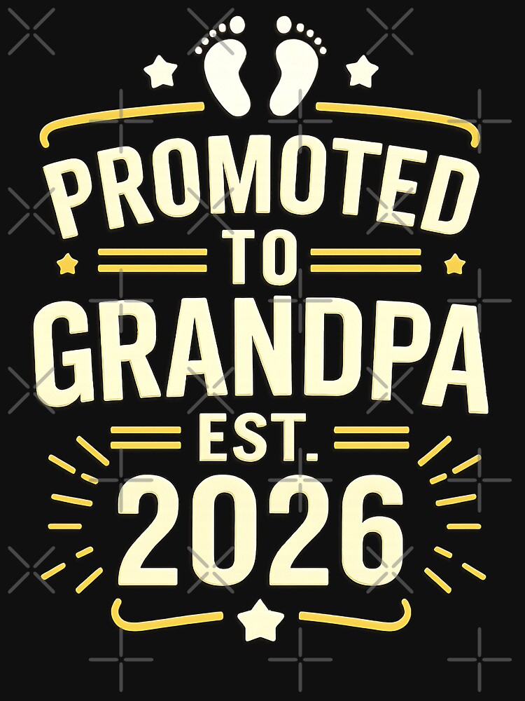 Promoted to Grandpa Est. 2026 Grandparents Baby Announcement by BakeryDozen