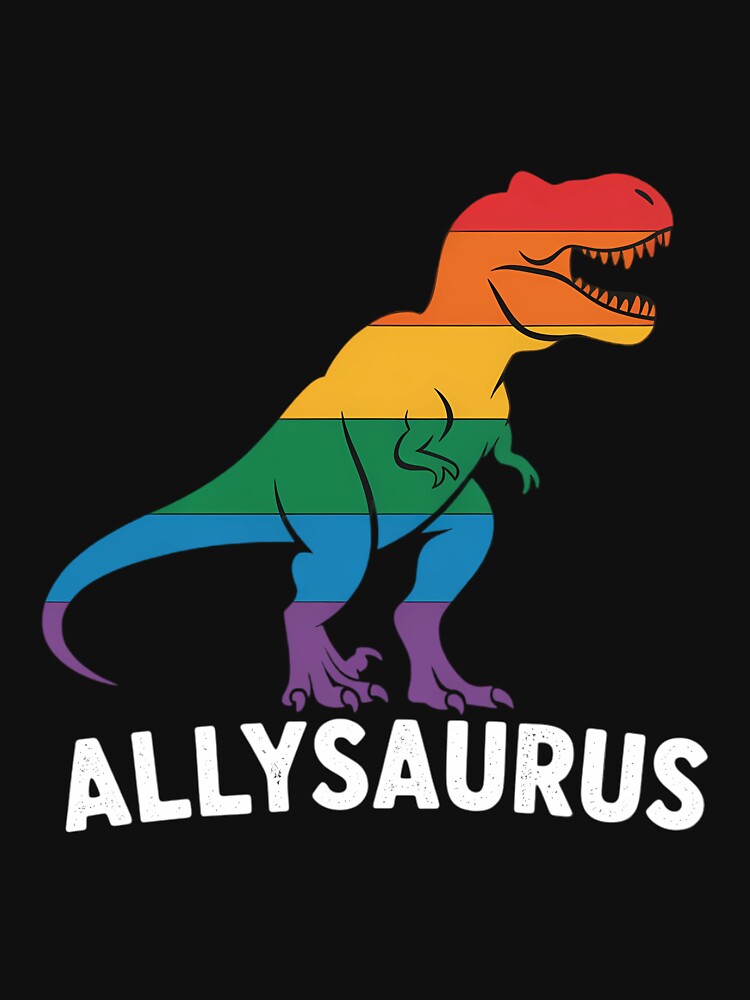 Allysaurus Dinosaur in Rainbow Flag for Ally LGBT Pride by Morphologiona