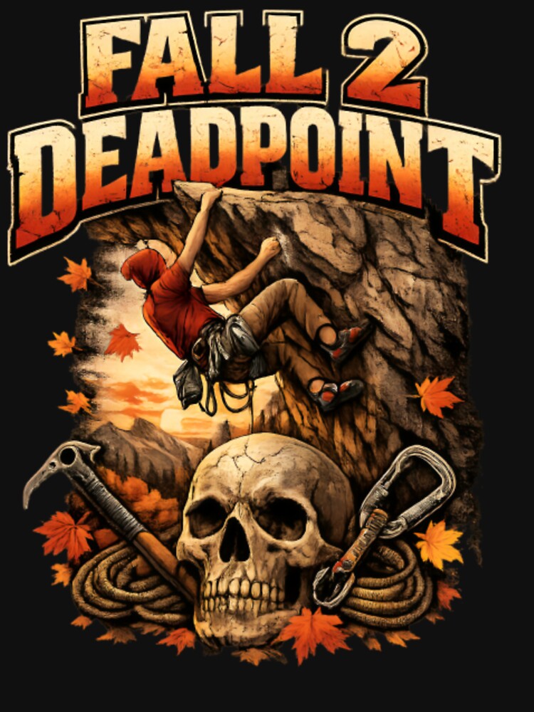 Fall 2 Deadpoint Rock Climbing Vintage Skull Autumn by CatLovers Studio