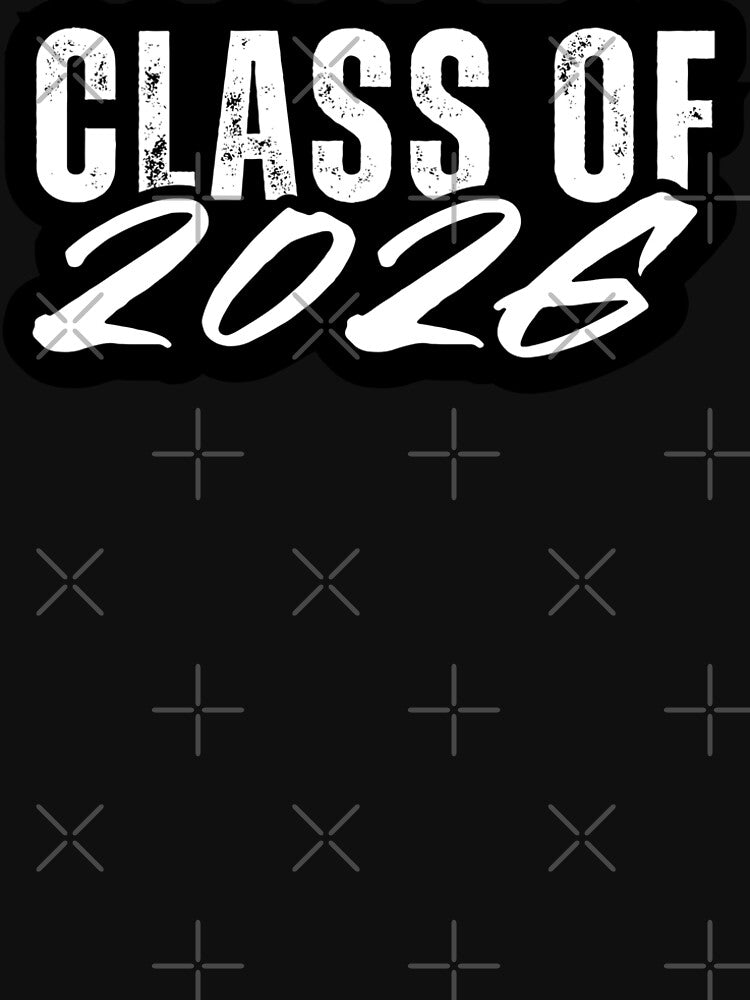Class of 2026 – White Distressed Graduation Year Script Design for Seniors, Students & Grads by GFamilyC