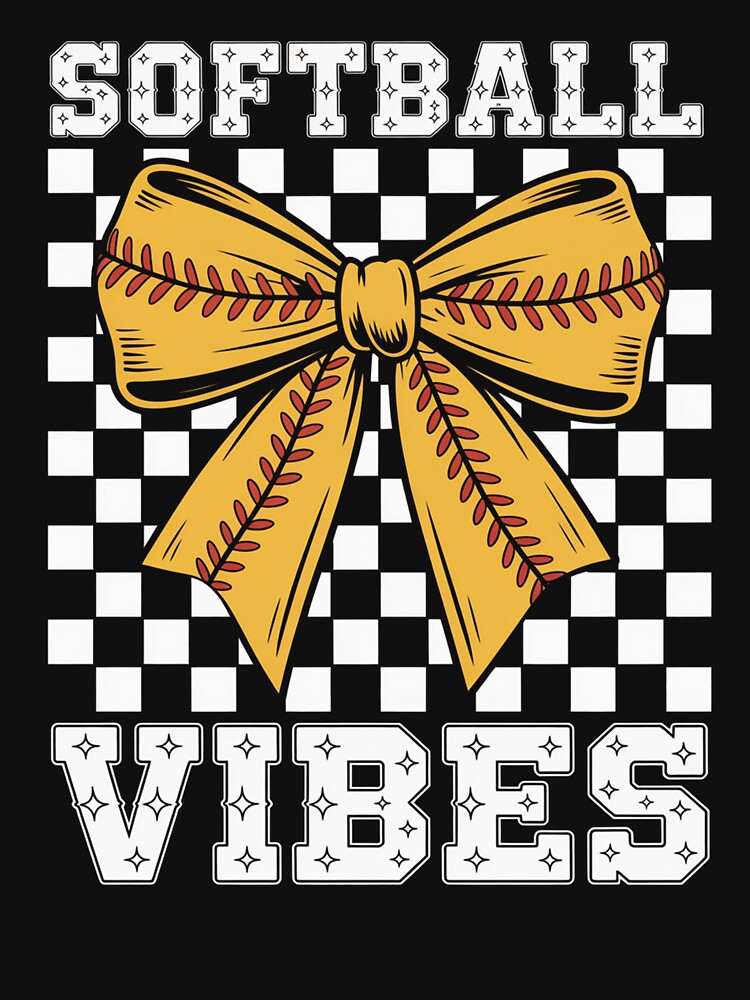Softball Vibes Coquette Bow Softball Game Day by Elenasriveras