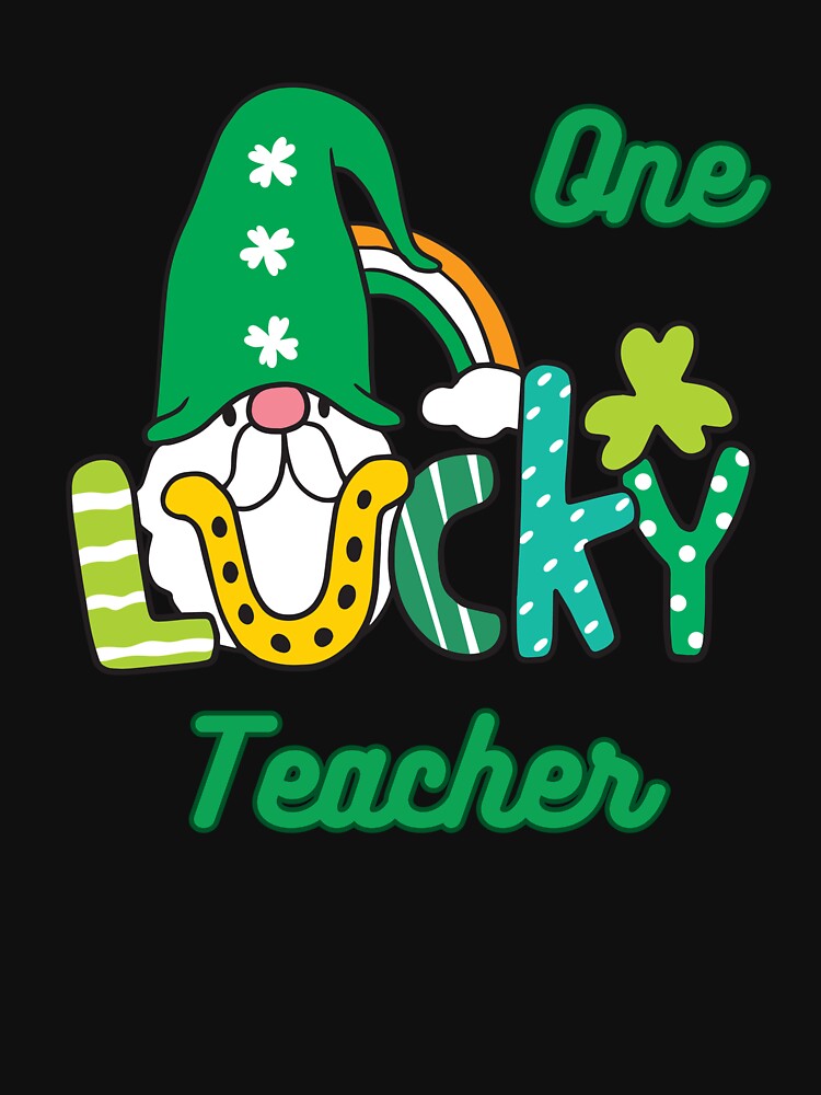One Lucky Teacher Patrick's Day Green Gnome by Belhbib Art ⭐⭐⭐⭐⭐