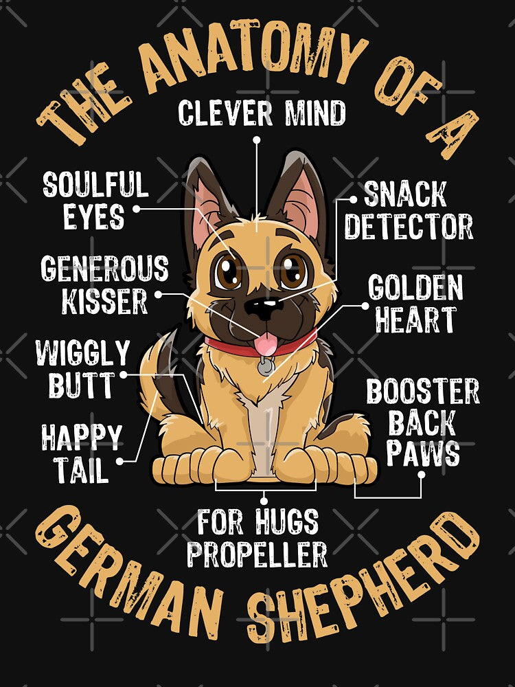 Anatomy of a German Shepherd Shirt for Men Women Boys Girls Kids GSD Dog Lover Gifts by LiqueGifts
