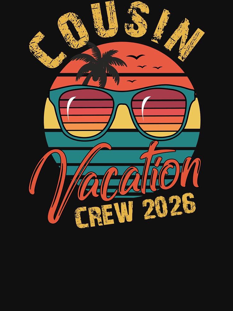 Cousin Vacation Crew 2026 Beach Sunset T-Shirt | Family Trip Matching Travel Shirt by PixelWaveBD