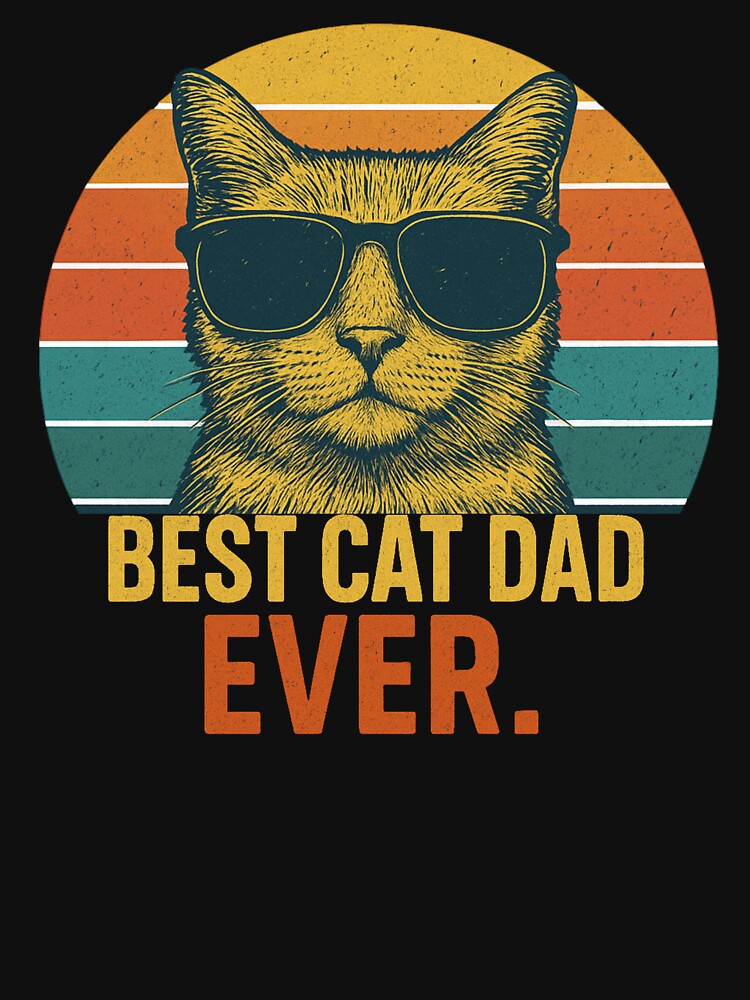 Best Cat Dad Ever Retro Vintage Cat with Sunglasses by flagylART
