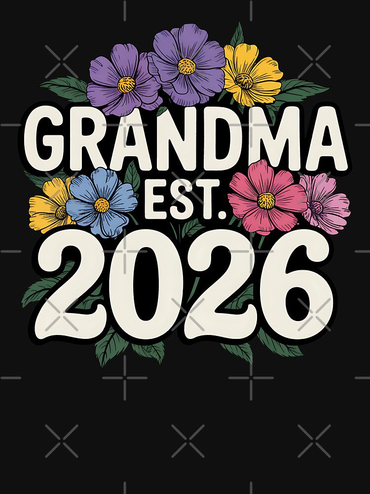 Promoted to Grandma est. 2026 Grandparents Baby Announcement Flower by BakeryDozen
