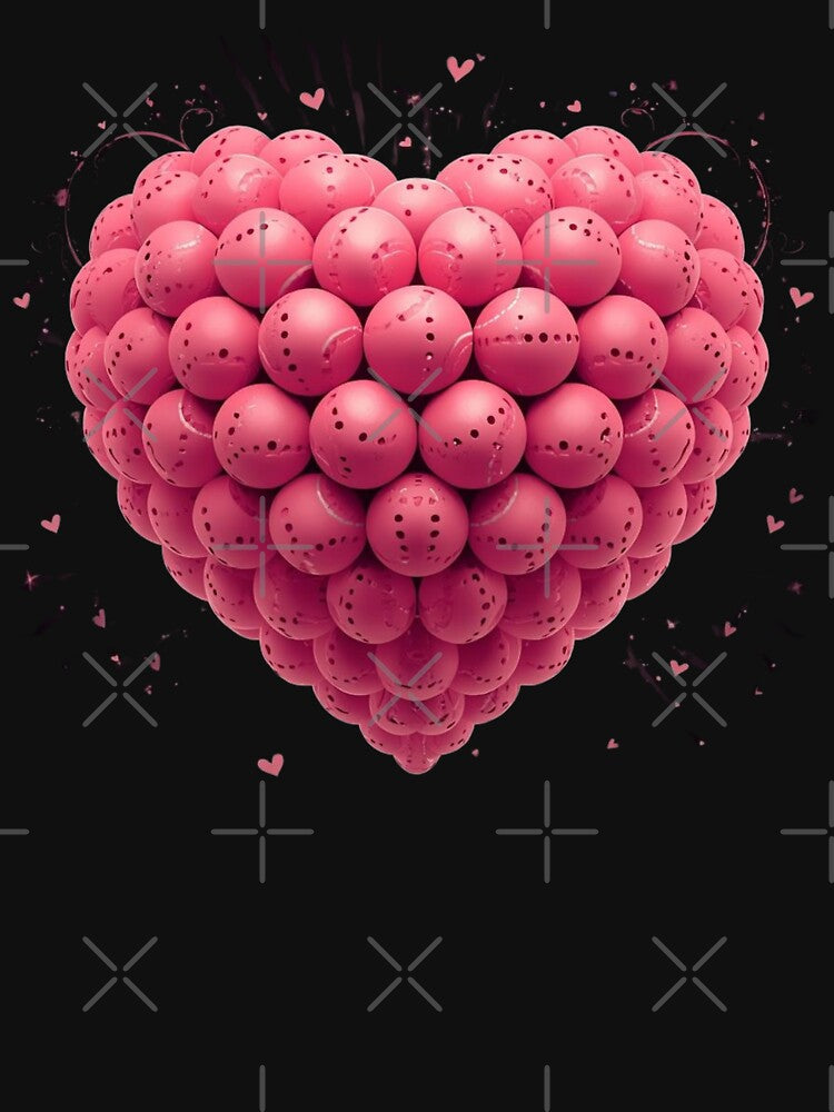 Pickleball Heart Valentine's Day Gift Funny Pickleball Lover Pink Hearts Sport Player by QuikFun