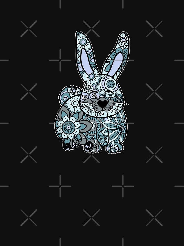 Rabbit Zentangle in Shades of Green And Grey by madtoyman