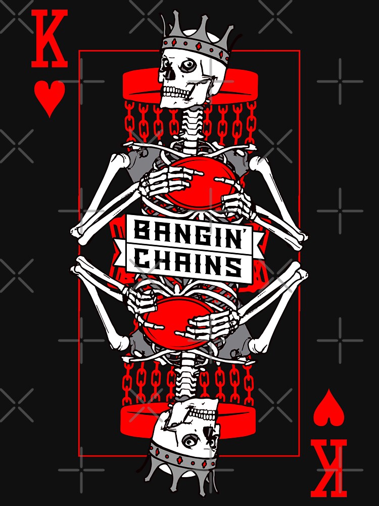 Bangin' Chains Disc Golf Gothic King Of Hearts Skull Card by GrandeDuc