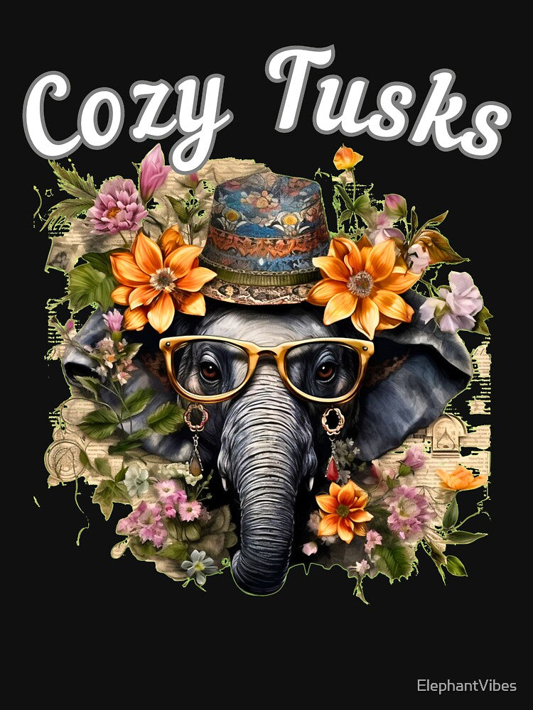 Cozy Tusks. watercolor elephant by ElephantVibes