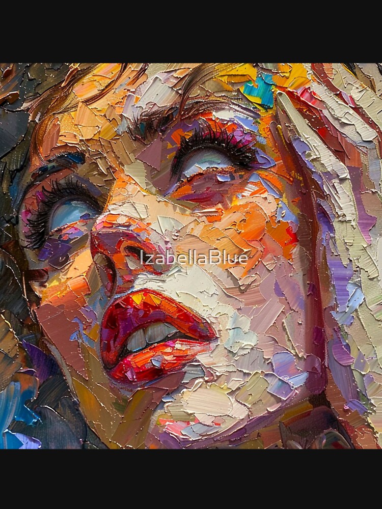 Heavy Oil Pallet Painting on Canvas of Girl With No Eyes, Gothic Dark Art Print by IzabellaBlue