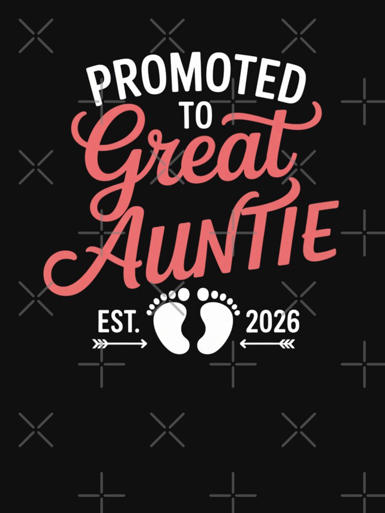 Promoted To Great Auntie Est 2026 Baby Announcement by CORJIDOG-ART