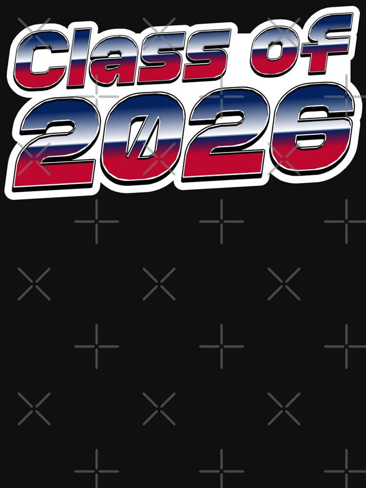 Class of 2026 – Bold Red, White & Blue Graduation Typography Design by GFamilyC