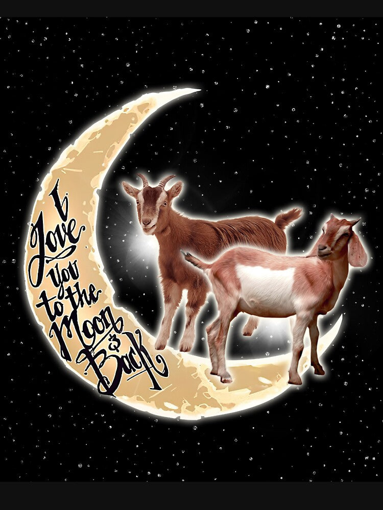 Goat Love You To The Moon Black by VannaShanha