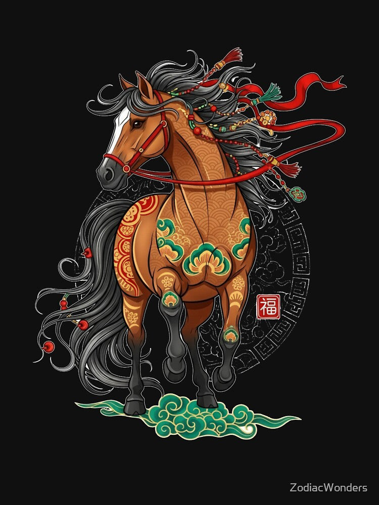 Auspicious Galloping Chinese Horse by ZodiacWonders
