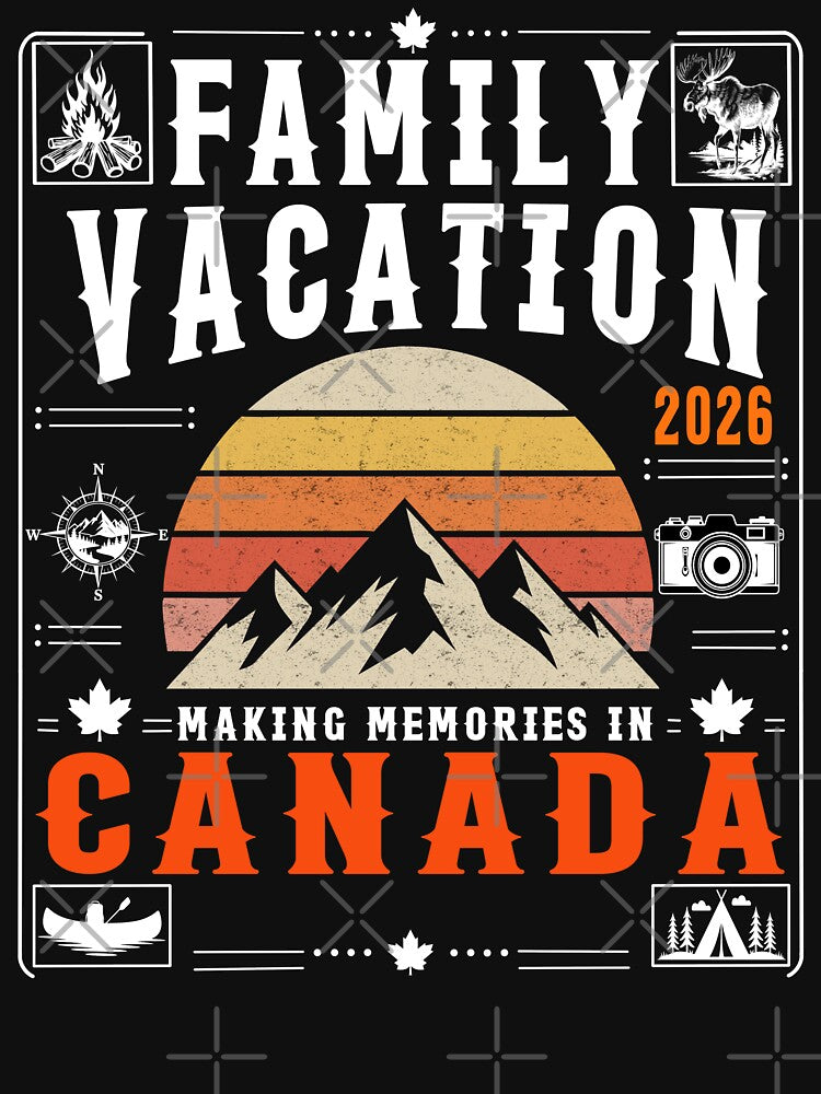 Family Vacation Canada 2026 Mountain Memories by FreshVibe Prints