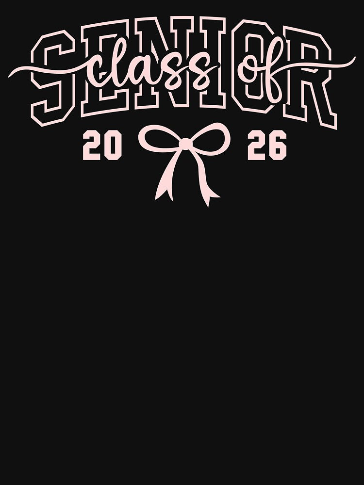 Class Of Senior 2026 Pink Bow Graduation Coquette Classic T-Shirt by MichaelAdamArt
