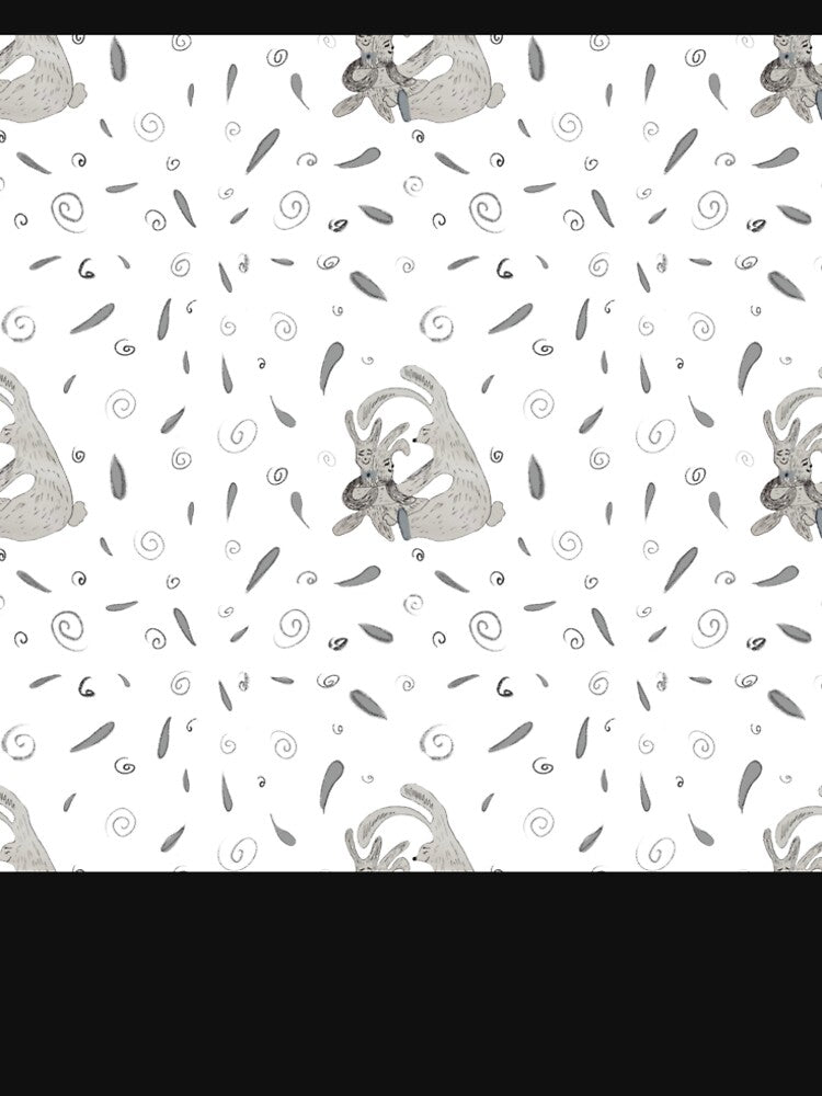 Cute rabbit family on white seamless pattern by Yana Mustafina | Boho Soulful Designs